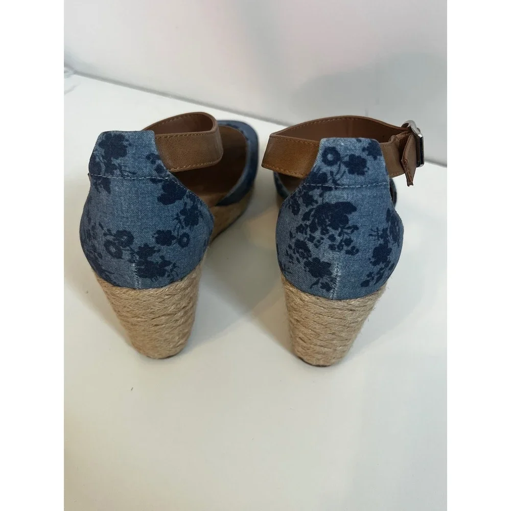 Style & Co Women SELEENEY Faux Leather Open Toe Wedge‎ Sandals Size 10.5 NIB